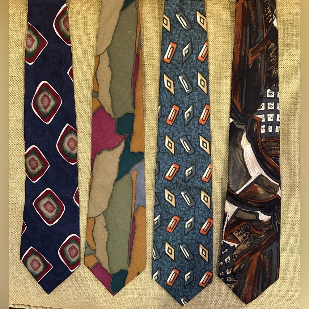 VTG Designer Silk Ties Lot of 4